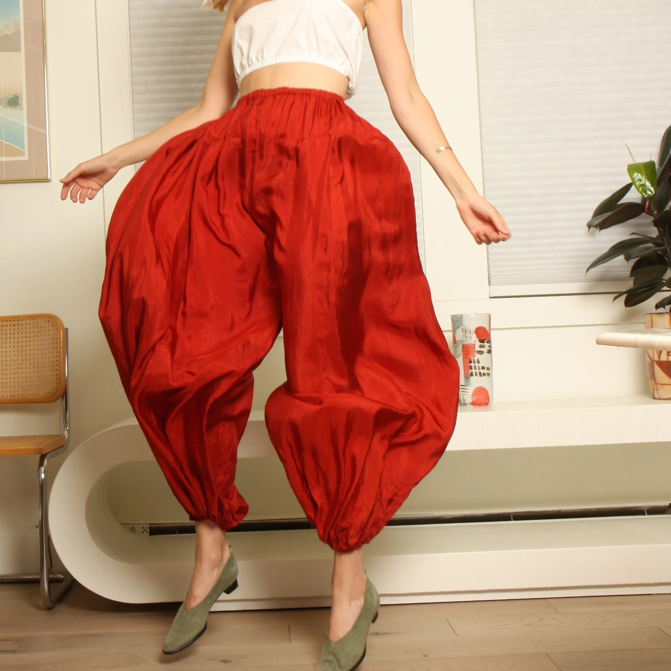 Vintage Ethereal Silk Balloon Pants