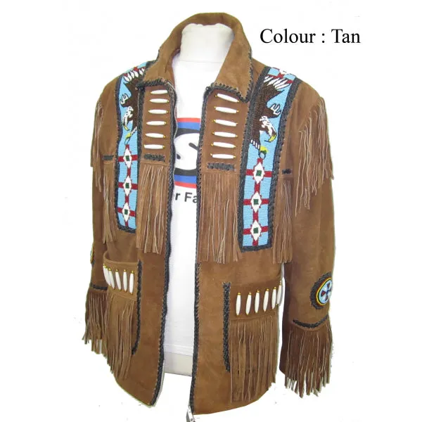Western Cow Boy Leather Suede Fringe - Huron Jacket 140