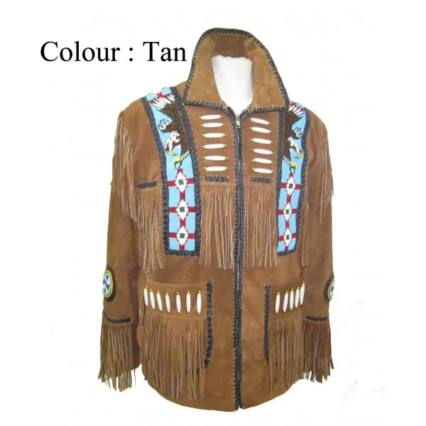 Western Cow Boy Leather Suede Fringe - Huron Jacket 140