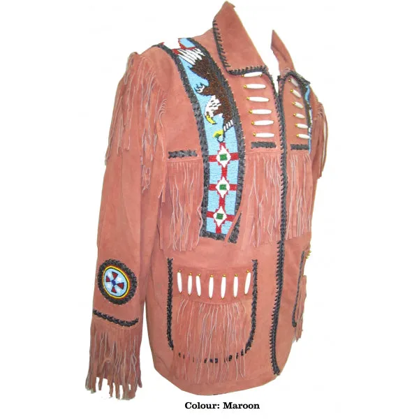 Western Cow Boy Leather Suede Fringe - Huron Jacket 140