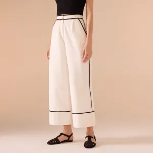 Wide Leg Pants With Black Lines