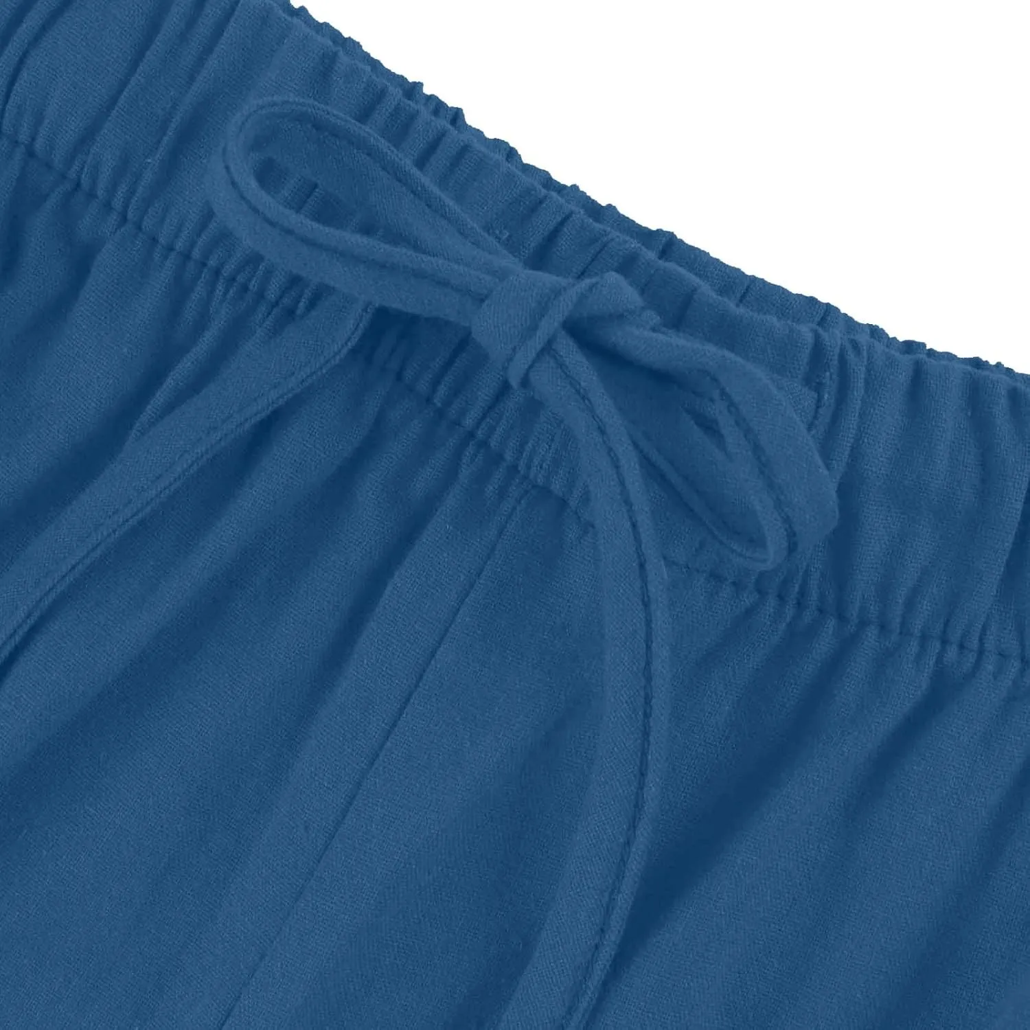 Women Casual Linen Pants Wide Leg Casual Palazzo Pants Cotton Linen Lounge Beach Summer Pants with Pockets