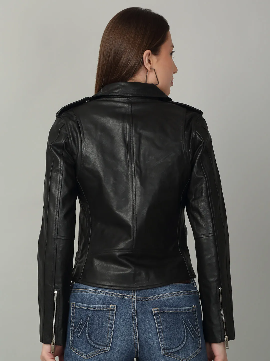 Women's Classic Leather Biker Jacket
