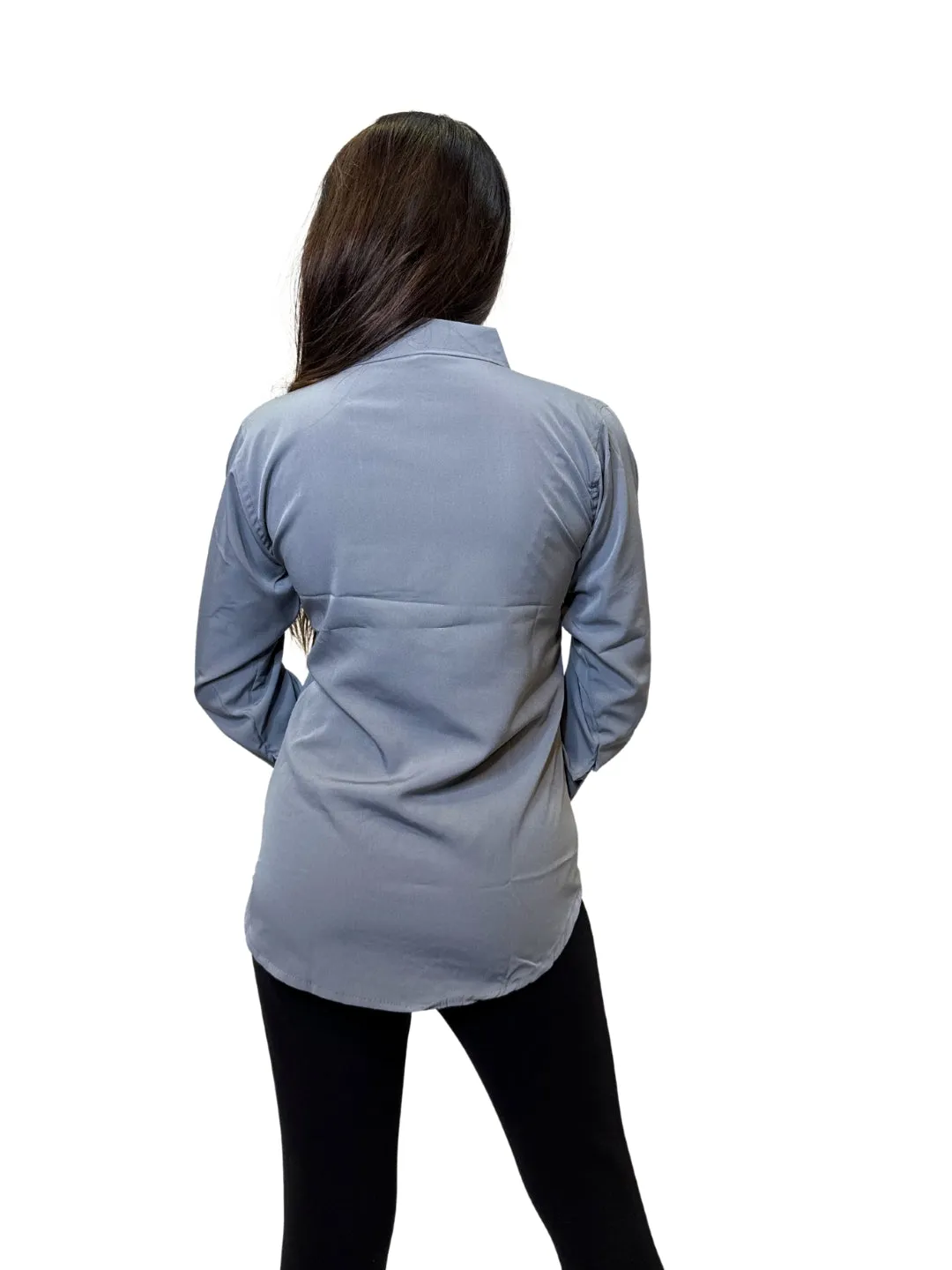 Women's Grey Opaque Formal Shirt