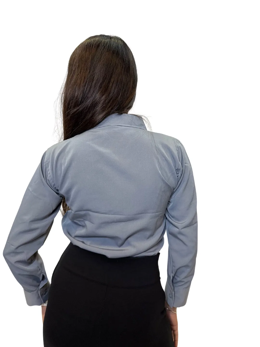Women's Grey Opaque Formal Shirt