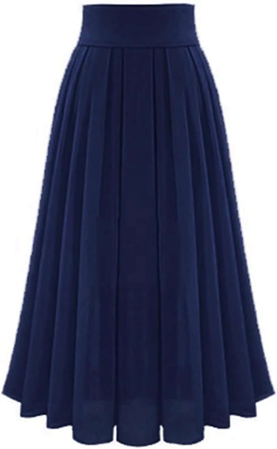 Women's Pleated Skirt Chiffon Elastic High Waist A-Line Maxi Skirts Casual Swing Dresses Summer Boho A-line Dress